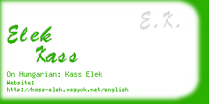 elek kass business card